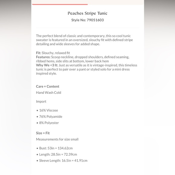 Striped Tunic - Free People. Size small - Picture 6 of 7